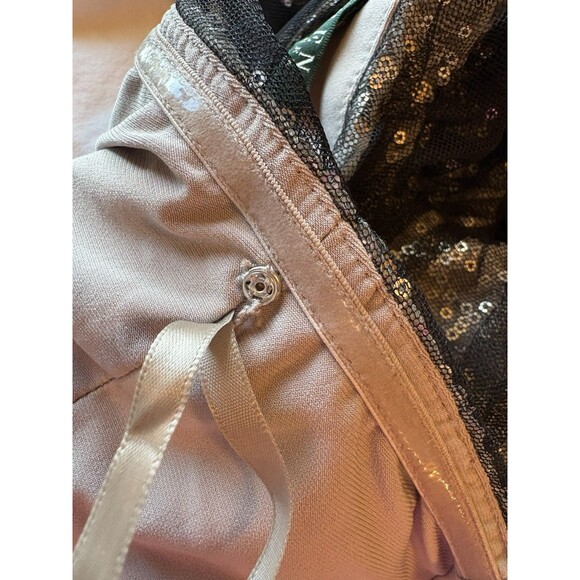 Ralph Lauren‎ Black Gray Sequined Mesh Ruched Sheath Cocktail Party Dress Size 8 - Picture 13 of 13